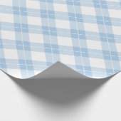 Papier Cadeau Motif à plaid diagonale bleu clair et blanc (Coin)
