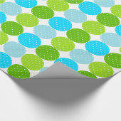 Papier Cadeau Motif à points bleu et vert (Coin)