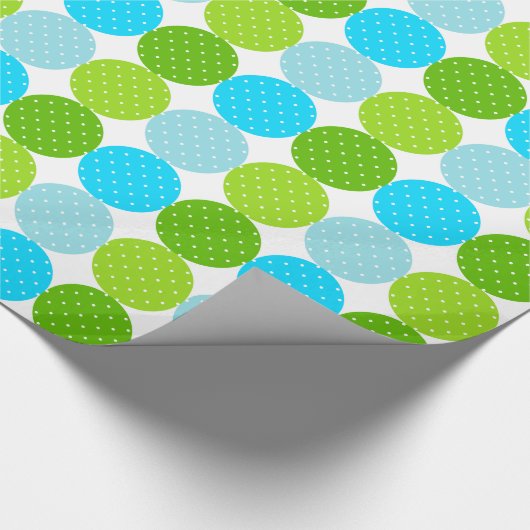 Papier Cadeau Motif à points bleu et vert (Coin)