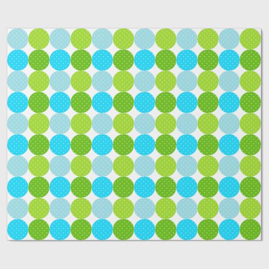 Papier Cadeau Motif à points bleu et vert (Plat)