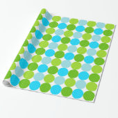 Papier Cadeau Motif à points bleu et vert (Déroulé)