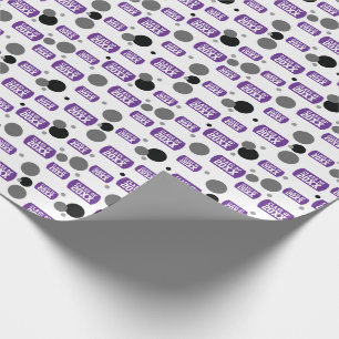 Papier Cadeau Motif à points et Dog Tag violet "Classe de"