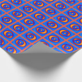 Papier Cadeau Motif à points orange et bleu funky joyeux (Coin)