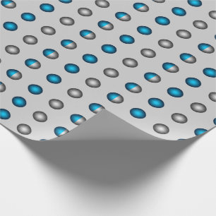 Papier Cadeau Motif à points Polka bleu et argent