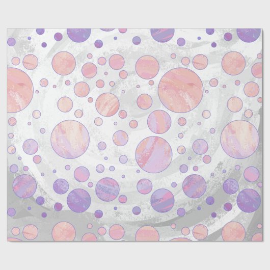 Papier Cadeau Motif à points rose clair (Plat)