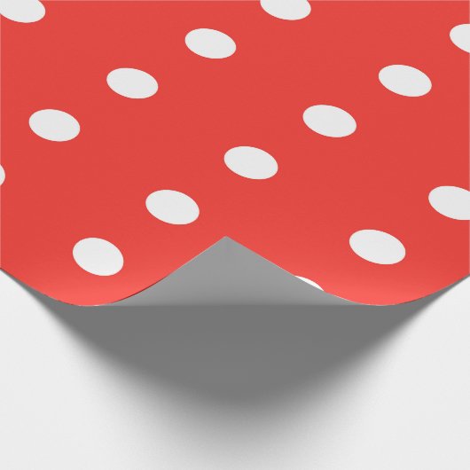 Papier Cadeau Motif à points rouges classique (Coin)