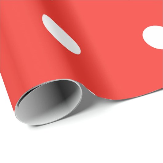 Papier Cadeau Motif à points rouges classique (Coin rond)