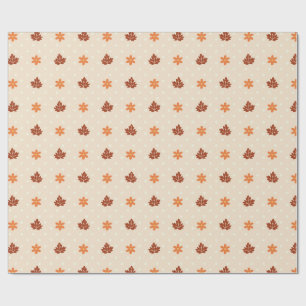 Papier Cadeau Motif à points sans couture Feuilles d'automne et