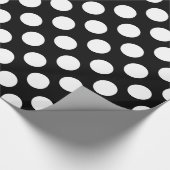 Papier Cadeau Motif à points simples noir et blanc gros points (Coin)