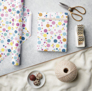 Papier Cadeau Motif à pois colorés