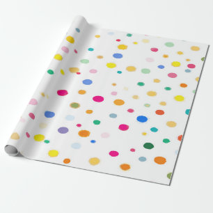 Papier Cadeau Motif à pois multicolores vifs – Amusant et ludiqu