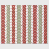 Papier Cadeau Motif à rayures chevron rouge sarcelle (Plat)