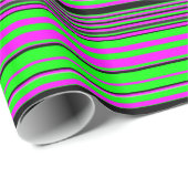 Papier Cadeau Motif à rayures couleur noir rose chaud (Coin rond)
