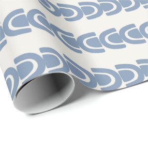 Papier Cadeau Motif à rayures en arche biologique bleu doux