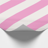 Papier Cadeau Motif à rayures géantes rose et blanc (Coin)