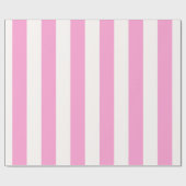 Papier Cadeau Motif à rayures géantes rose et blanc (Plat)