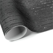 Papier Cadeau Motif à rayures noir et parties scintillant (Coin rond)