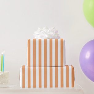 Papier Cadeau Motif à rayures orange pastel girly classique Prin