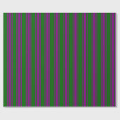 Papier Cadeau Motif à rayures vert foncé et violet (Plat)