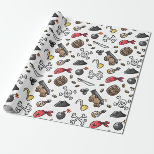 Papier Cadeau motif à thème pirate