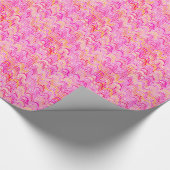 Papier Cadeau motif à vague Abstraite - rose, orange et fuchsia (Coin)