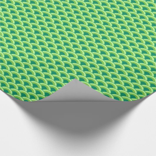 Papier Cadeau Motif à vagues Art déco - vert jade (Coin)