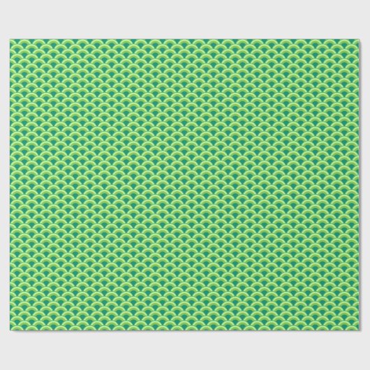 Papier Cadeau Motif à vagues Art déco - vert jade (Plat)