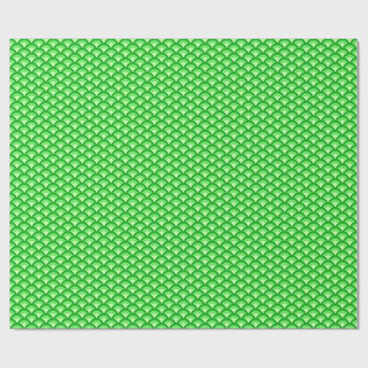 Papier Cadeau Motif à vagues Art déco - vert jade (Plat)