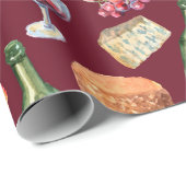 Papier Cadeau Motif à vin (Coin rond)