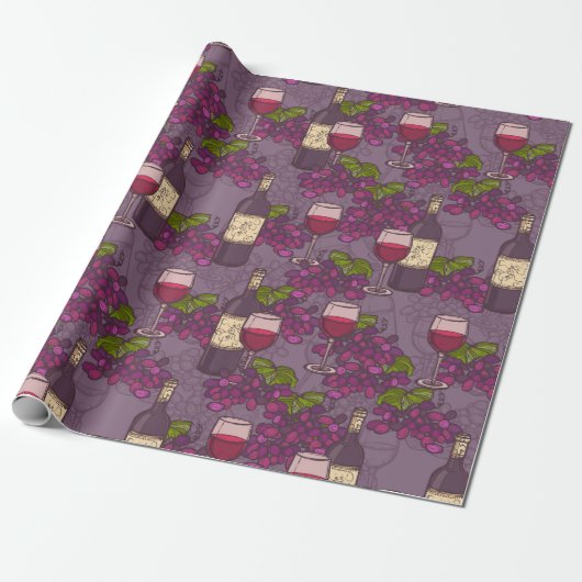 Papier Cadeau Motif à vin (Déroulé)