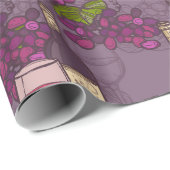 Papier Cadeau Motif à vin (Coin rond)