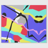 Papier Cadeau Motif Abstrait Art jaune gris blanc (Plat)