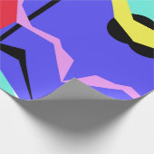 Papier Cadeau Motif Abstrait Art jaune gris blanc (Coin)