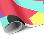 Papier Cadeau Motif Abstrait Art jaune gris blanc (Coin rond)