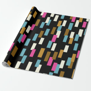 Papier Cadeau motif Abstrait aux formes géométriques texturées. 