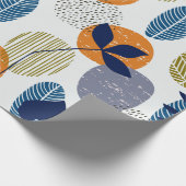 Papier Cadeau motif Abstrait avec feuilles et formes (Coin)