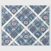 Papier Cadeau Motif Abstrait Bleu (Plat)