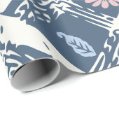 Papier Cadeau Motif Abstrait Bleu (Coin rond)