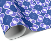 Papier Cadeau Motif Abstrait Bleu (Coin rond)