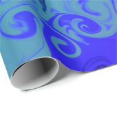 Papier Cadeau Motif Abstrait bleu vert orange rose (Coin rond)