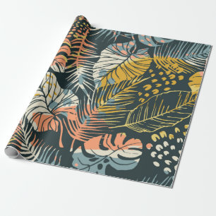 Papier Cadeau Motif Abstrait créatif transparent avec p tropical