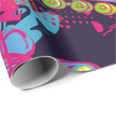 Papier Cadeau motif Abstrait d'adolescents grognon sans soudure. (Coin rond)