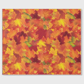 Papier Cadeau Motif abstrait de feuille d'automne (Plat)