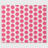 Papier Cadeau Motif Abstrait de flocon de neige rouge (Plat)