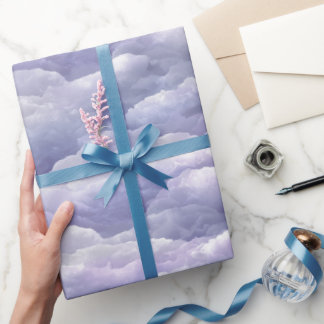 Papier Cadeau Motif Abstrait de Nuage de Lilas Lavande Doux
