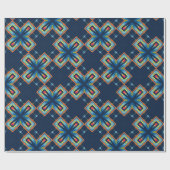 Papier Cadeau Motif abstrait de X bleu (Plat)