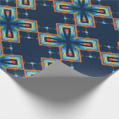 Papier Cadeau Motif abstrait de X bleu (Coin)