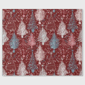 Papier Cadeau Motif Abstrait des arbres de Noël (Plat)
