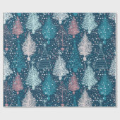 Papier Cadeau Motif Abstrait des arbres de Noël (Plat)