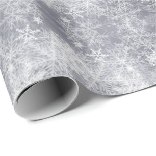Papier Cadeau Motif Abstrait d'hiver gris glace,